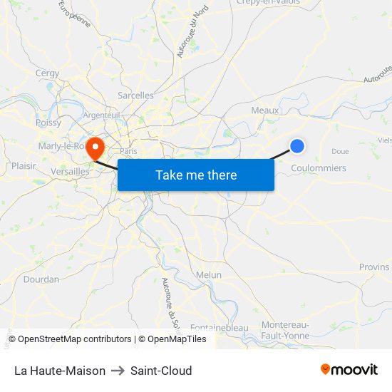La Haute-Maison to Saint-Cloud map