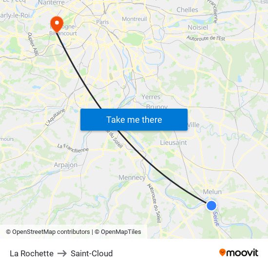La Rochette to Saint-Cloud map