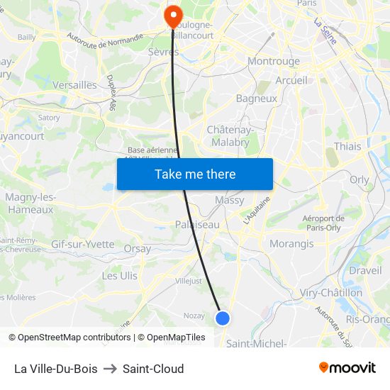 La Ville-Du-Bois to Saint-Cloud map