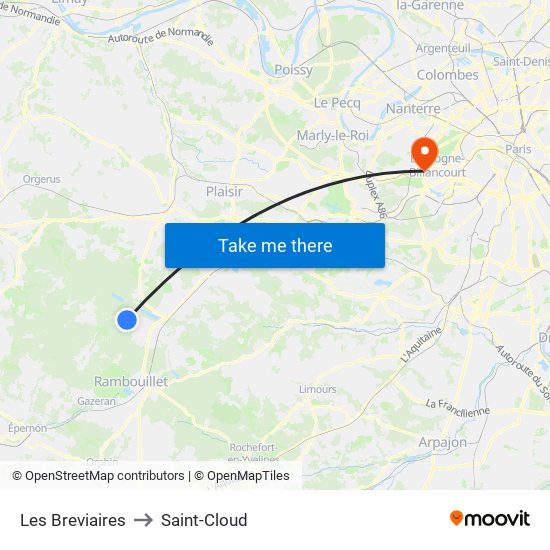 Les Breviaires to Saint-Cloud map