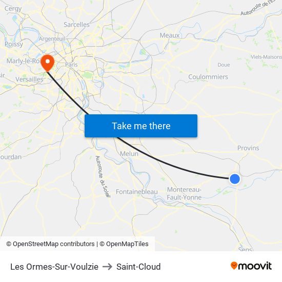 Les Ormes-Sur-Voulzie to Saint-Cloud map