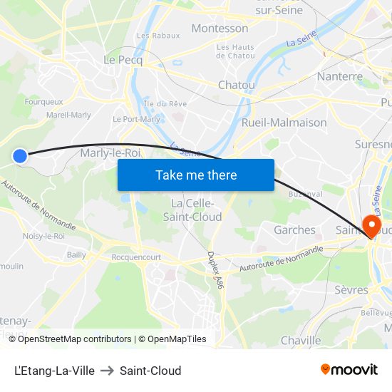L'Etang-La-Ville to Saint-Cloud map