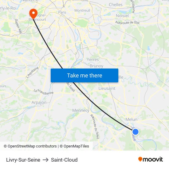 Livry-Sur-Seine to Saint-Cloud map