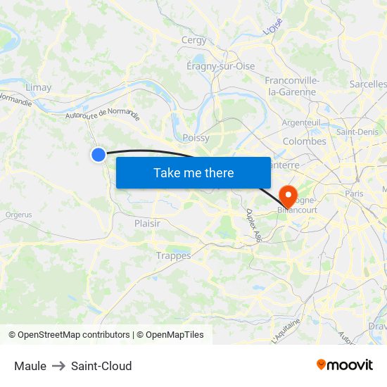 Maule to Saint-Cloud map