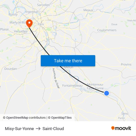 Misy-Sur-Yonne to Saint-Cloud map