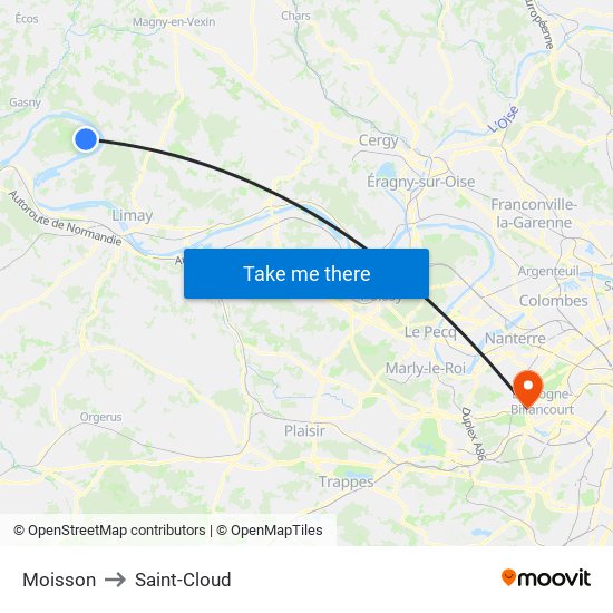 Moisson to Saint-Cloud map