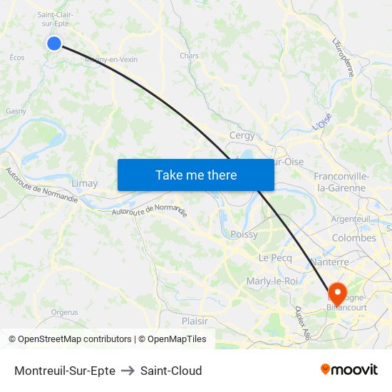 Montreuil-Sur-Epte to Saint-Cloud map