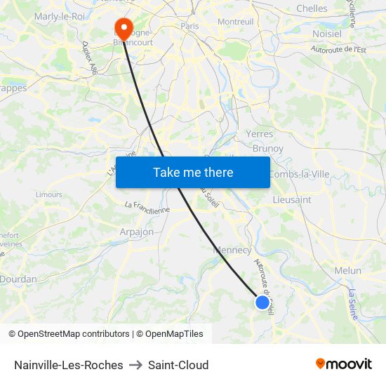 Nainville-Les-Roches to Saint-Cloud map