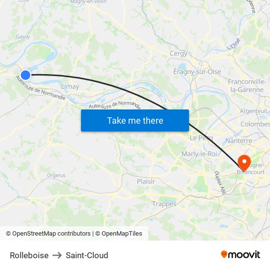 Rolleboise to Saint-Cloud map