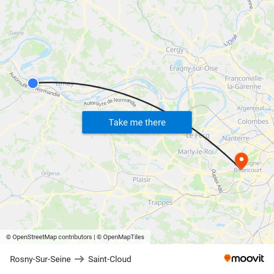 Rosny-Sur-Seine to Saint-Cloud map