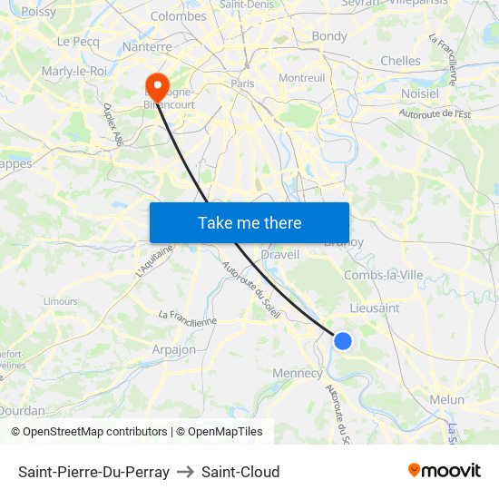 Saint-Pierre-Du-Perray to Saint-Cloud map