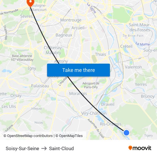 Soisy-Sur-Seine to Saint-Cloud map