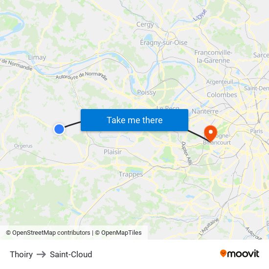 Thoiry to Saint-Cloud map