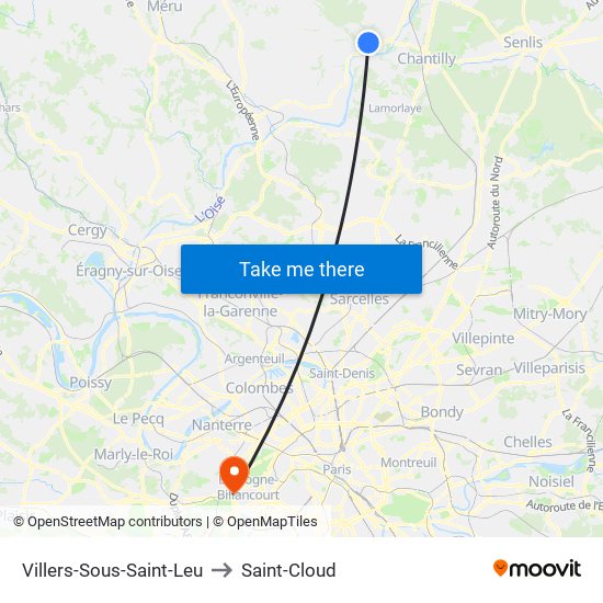 Villers-Sous-Saint-Leu to Saint-Cloud map