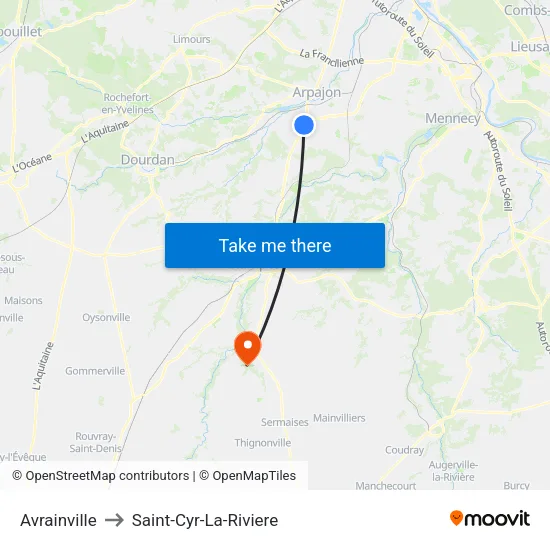 Avrainville to Saint-Cyr-La-Riviere map