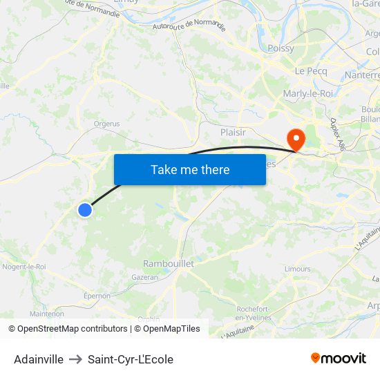Adainville to Saint-Cyr-L'Ecole map