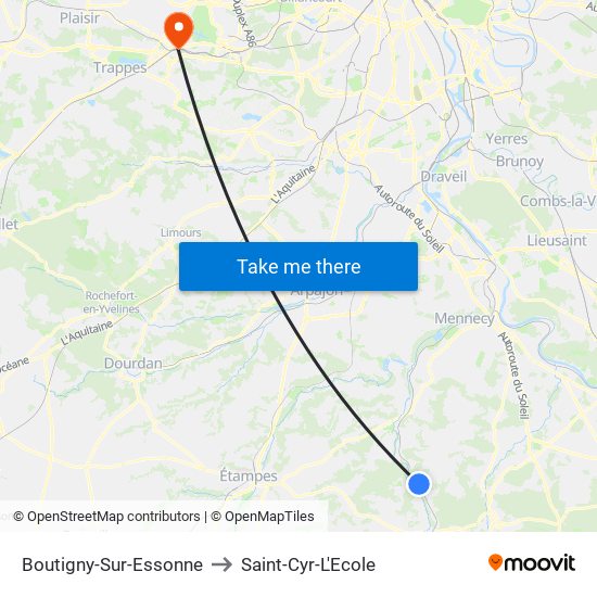 Boutigny-Sur-Essonne to Saint-Cyr-L'Ecole map