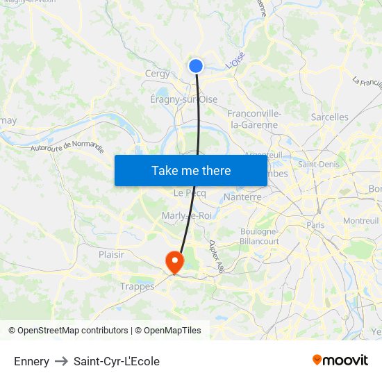 Ennery to Saint-Cyr-L'Ecole map