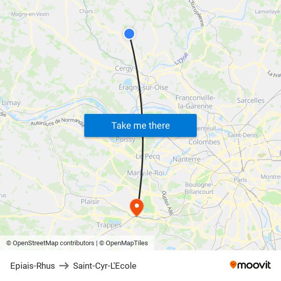 Epiais-Rhus to Saint-Cyr-L'Ecole map