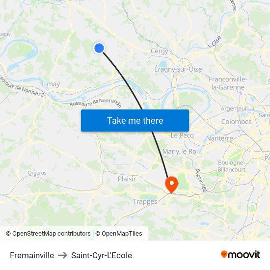Fremainville to Saint-Cyr-L'Ecole map