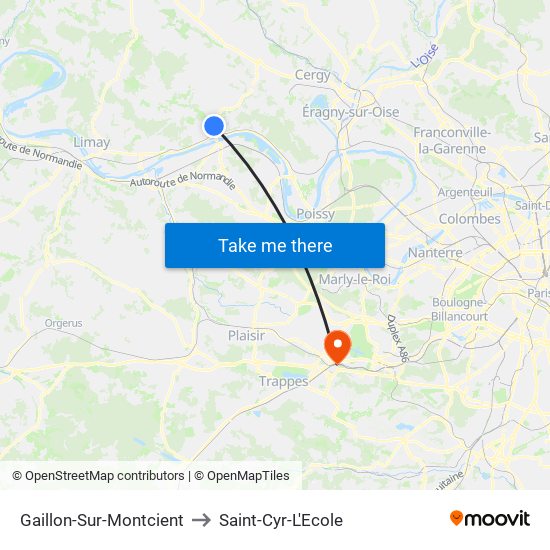 Gaillon-Sur-Montcient to Saint-Cyr-L'Ecole map
