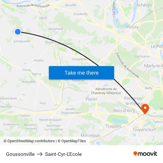 Goussonville to Saint-Cyr-L'Ecole map