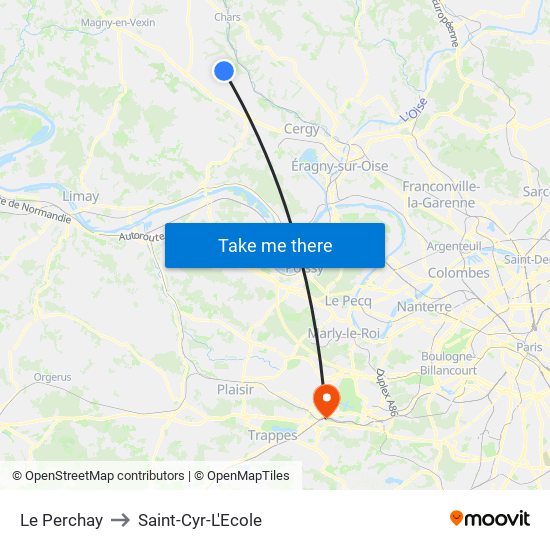 Le Perchay to Saint-Cyr-L'Ecole map