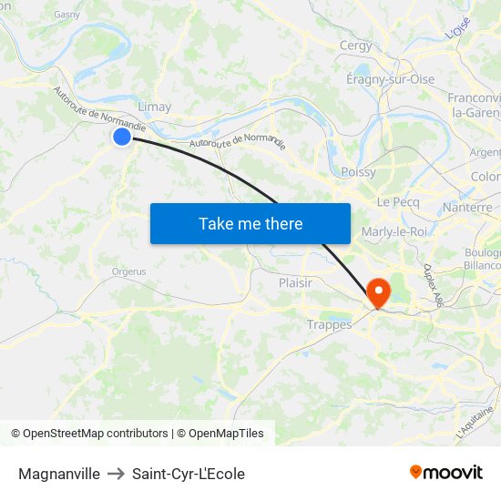 Magnanville to Saint-Cyr-L'Ecole map