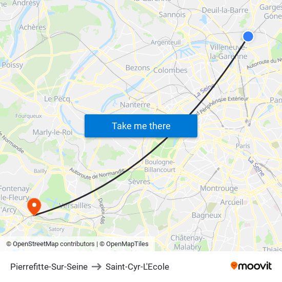 Pierrefitte-Sur-Seine to Saint-Cyr-L'Ecole map