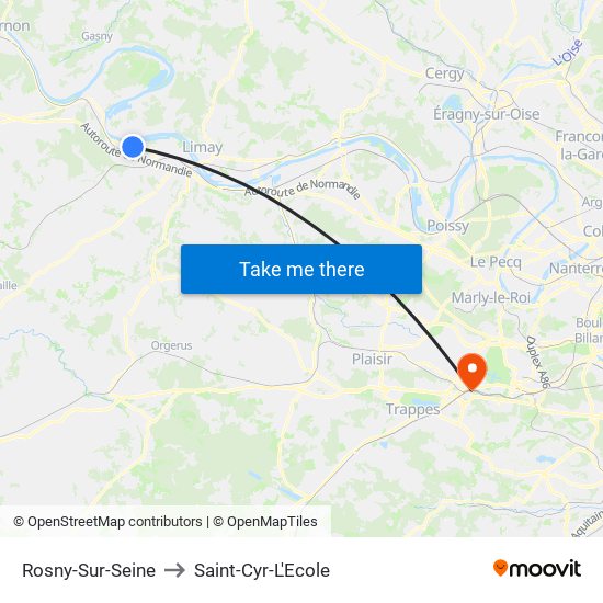 Rosny-Sur-Seine to Saint-Cyr-L'Ecole map
