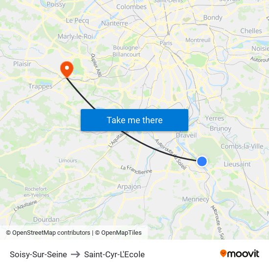 Soisy-Sur-Seine to Saint-Cyr-L'Ecole map