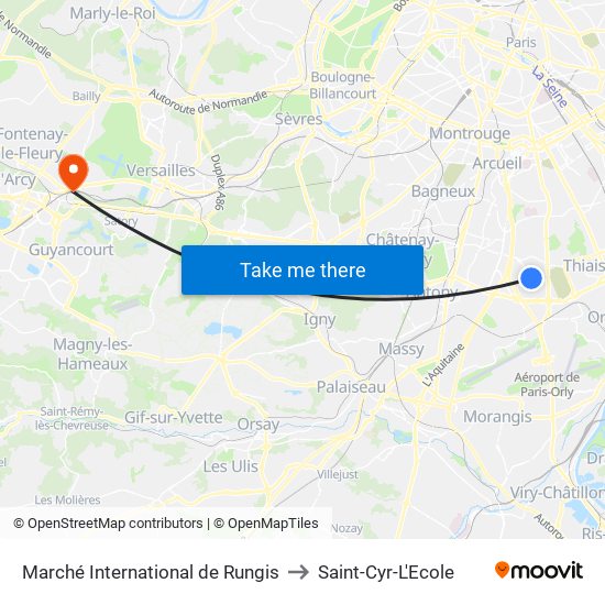 Marché International de Rungis to Saint-Cyr-L'Ecole map