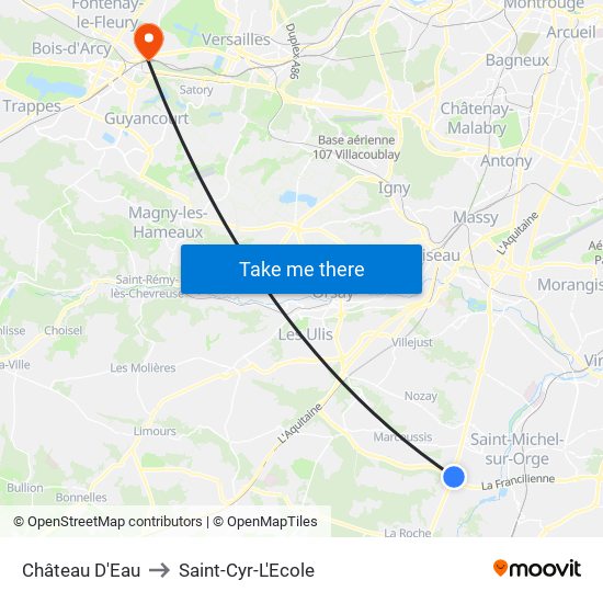 Château D'Eau to Saint-Cyr-L'Ecole map