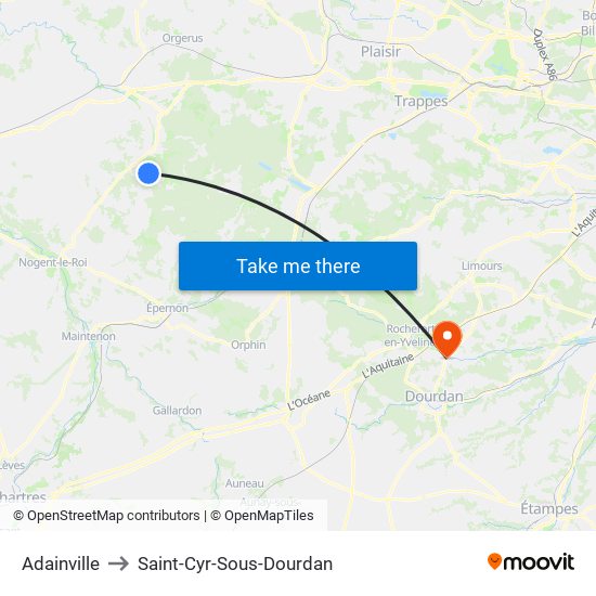 Adainville to Saint-Cyr-Sous-Dourdan map