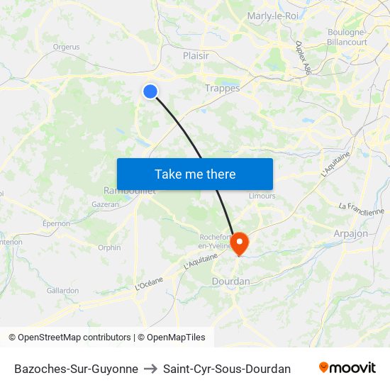 Bazoches-Sur-Guyonne to Saint-Cyr-Sous-Dourdan map