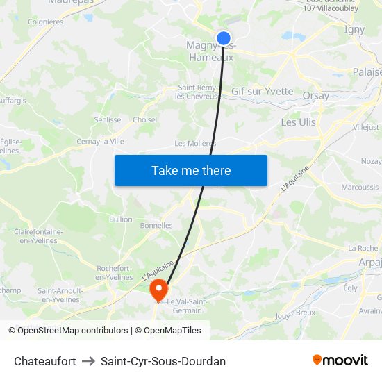 Chateaufort to Saint-Cyr-Sous-Dourdan map