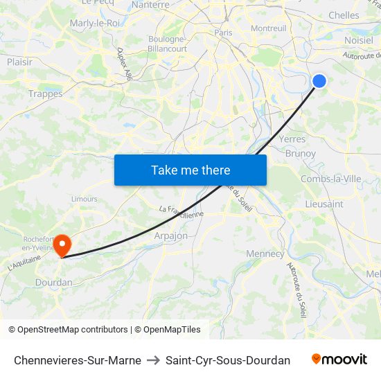 Chennevieres-Sur-Marne to Saint-Cyr-Sous-Dourdan map