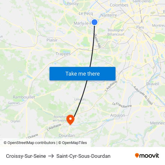 Croissy-Sur-Seine to Saint-Cyr-Sous-Dourdan map