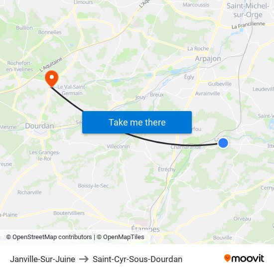 Janville-Sur-Juine to Saint-Cyr-Sous-Dourdan map