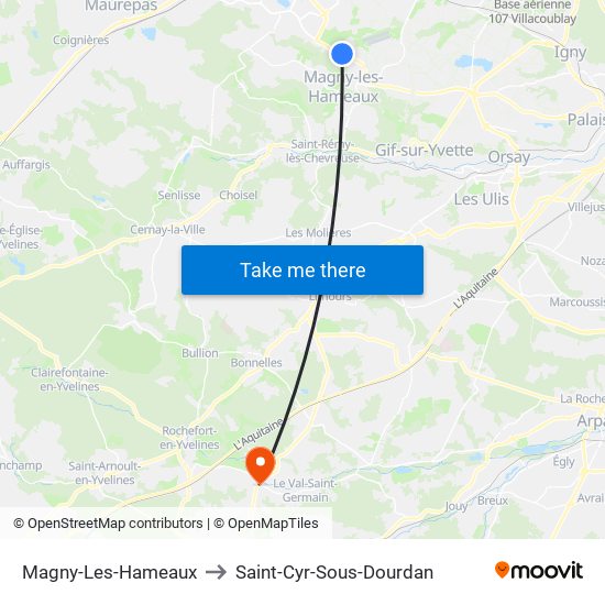 Magny-Les-Hameaux to Saint-Cyr-Sous-Dourdan map