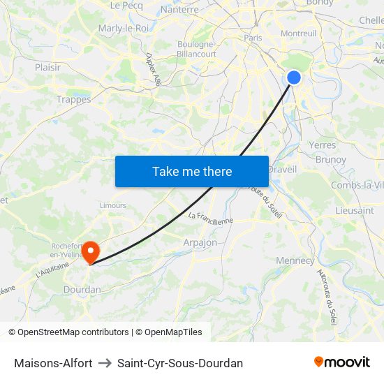 Maisons-Alfort to Saint-Cyr-Sous-Dourdan map