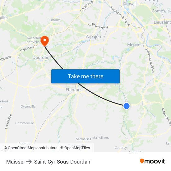 Maisse to Saint-Cyr-Sous-Dourdan map
