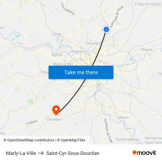 Marly-La-Ville to Saint-Cyr-Sous-Dourdan map