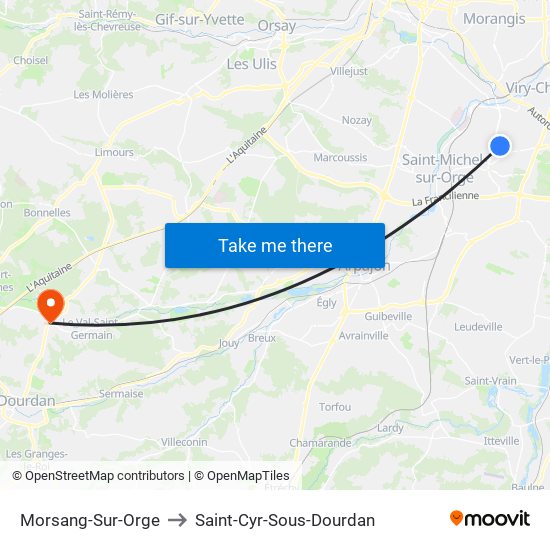 Morsang-Sur-Orge to Saint-Cyr-Sous-Dourdan map