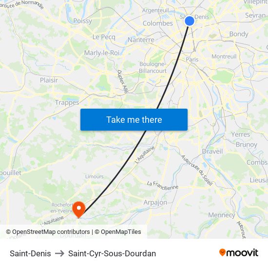 Saint-Denis to Saint-Cyr-Sous-Dourdan map