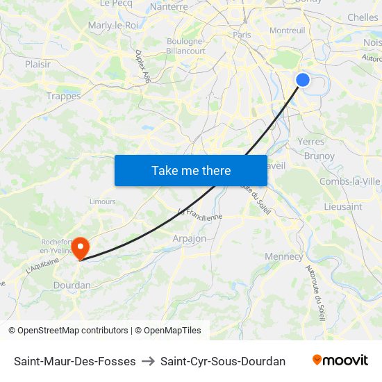 Saint-Maur-Des-Fosses to Saint-Cyr-Sous-Dourdan map