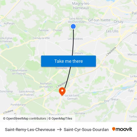 Saint-Remy-Les-Chevreuse to Saint-Cyr-Sous-Dourdan map