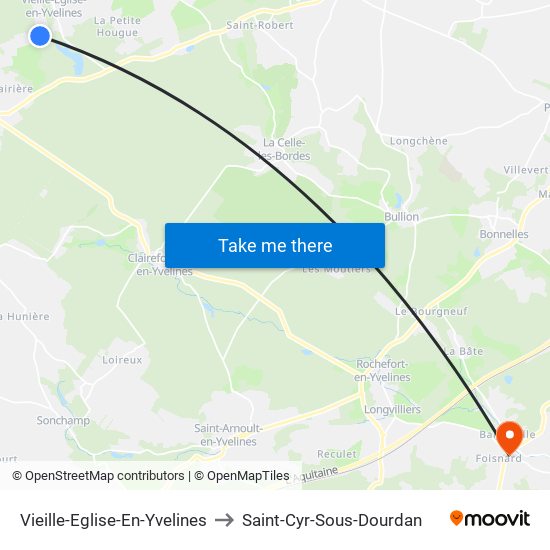 Vieille-Eglise-En-Yvelines to Saint-Cyr-Sous-Dourdan map