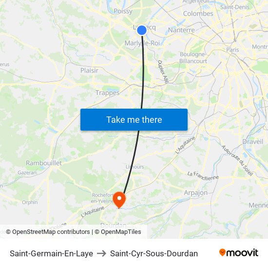 Saint-Germain-En-Laye to Saint-Cyr-Sous-Dourdan map