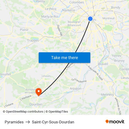 Pyramides to Saint-Cyr-Sous-Dourdan map